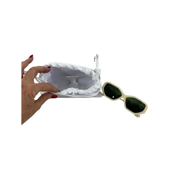 Meraki Hangover Glasses Cream Green Fashion Sunglasses Faux Leather Case Pouch main image 4